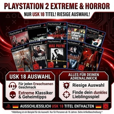 PS2 Spiele USK 18 Auswahl Top Zustand Geprüft Gereinigt Rabatt PlayStation 2