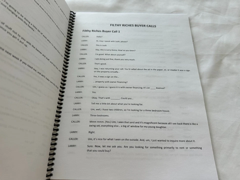 FILTHY RICHES "LIVE" CALLS WITH BUYER & REALTORS BY LARRY GOINS  MANUAL & 2 CDS! - Image 4 of 4