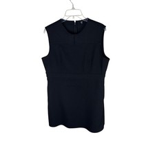 Uniqlo Womens XL Black Sleeveless Shift Dress Ponte Knit Round Neck