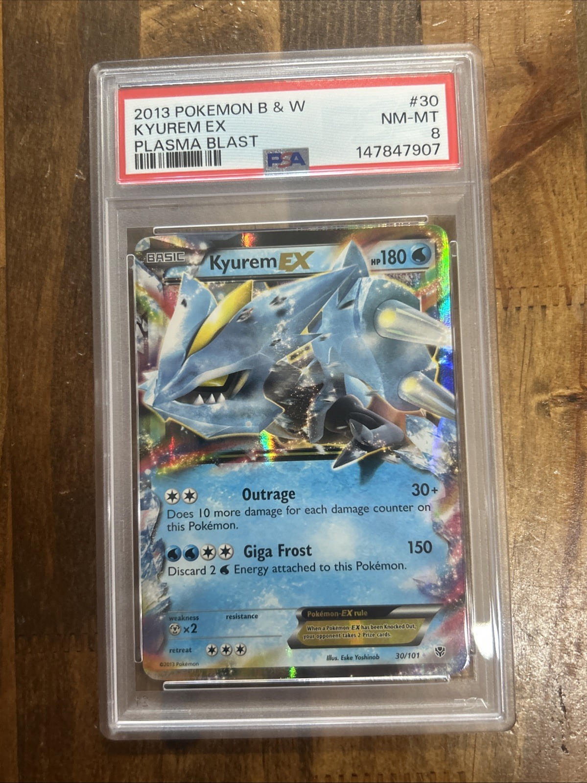 GRADED PSA 8 2013 Pokemon B & W Kyurem EX Plasma Blast #30