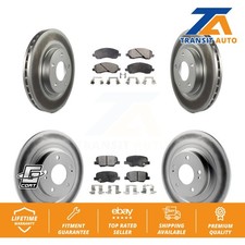 Front Rear Coated Brake Rotor Ceramic Pad Kit For Mitsubishi RVR Outlander Sport