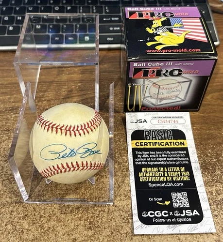 PETE ROSE Signed Baseball CINCINNATI REDS Official MLB Ball JSA COA Holder