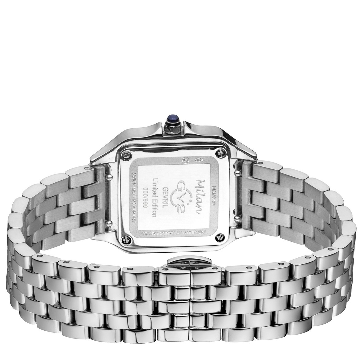 GV2 by Gevril Women's 12110B Milan Swiss Quartz Steel Diamond