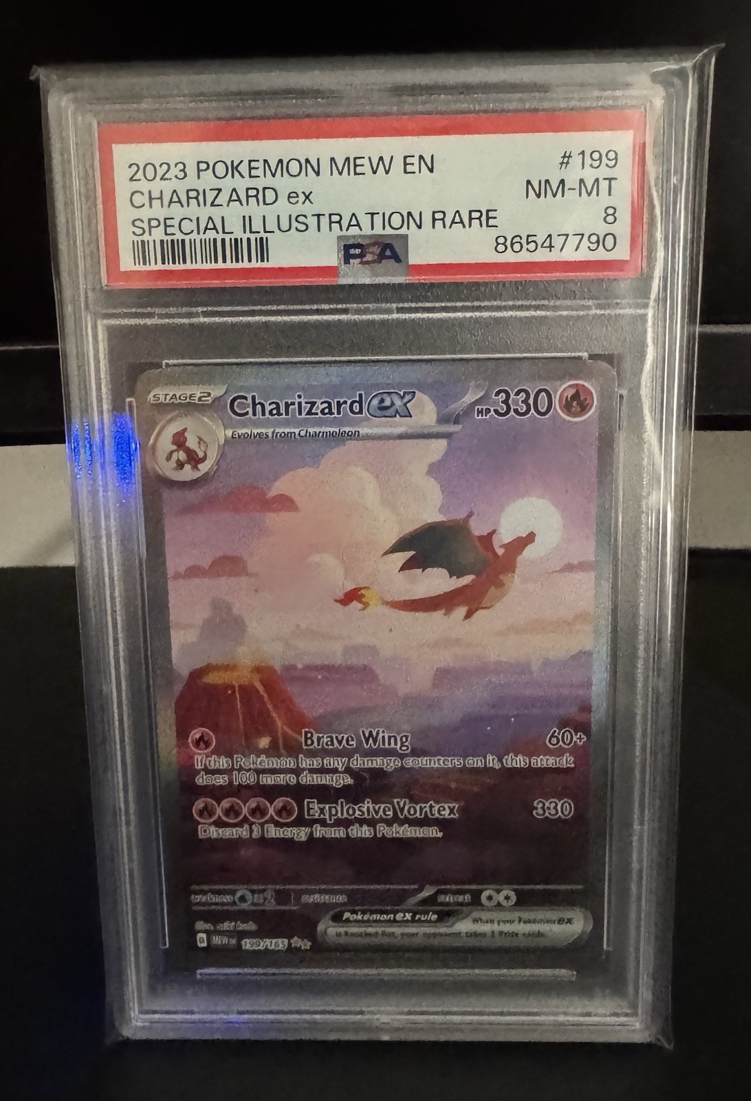 Pokémon TCG 2023 SV 151 Charizard ex 199/165 SIR Foil English PSA 8