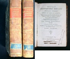 NUOVO DIZIONARIO PORTATILE, ITALIANO-FRANCESE 2VV MARTINELLI GIUSEPPE
