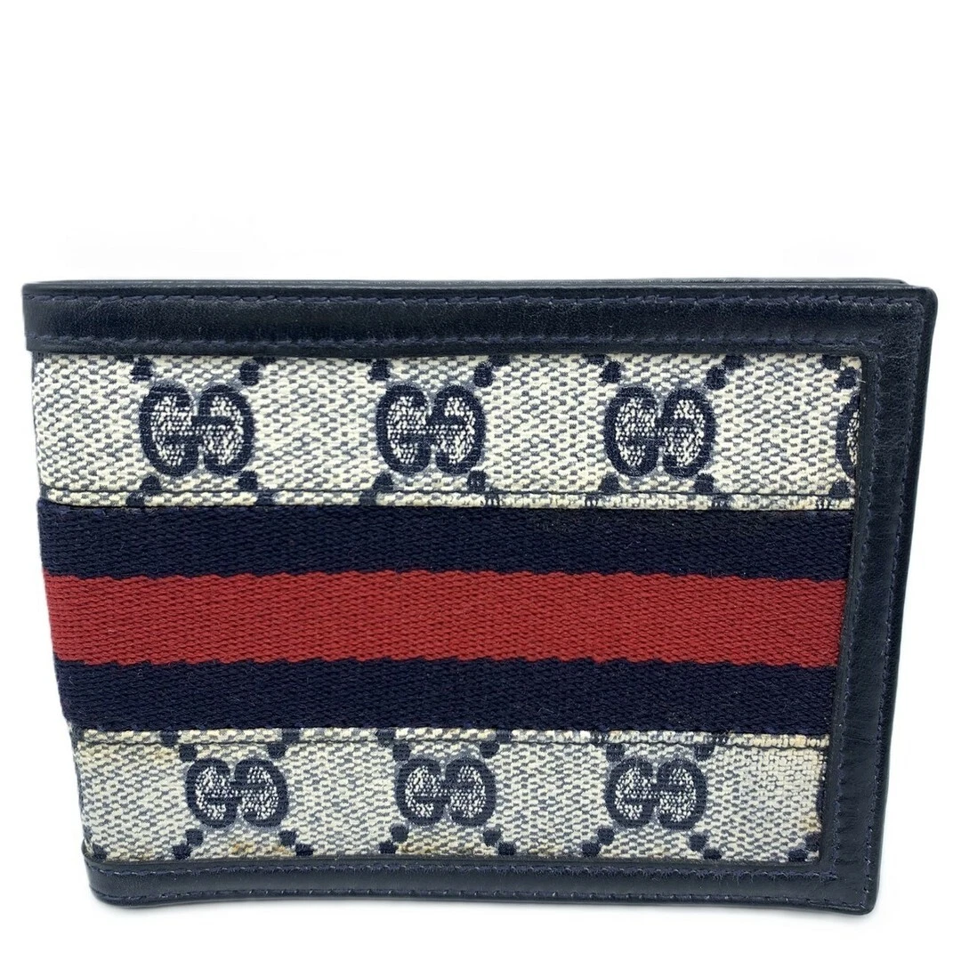 Gucci Gg Supreme Sherry Line toile enduite de PVC porte monnaie deux plis occasion