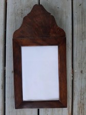 Folk Art  Bench Made Antique REPRO Queen Anne Crotch Walnut  Mirror Chippendale