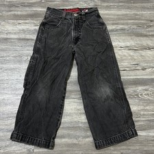 Vintage Jnco Panther Wide Leg Black Denim Kids Jeans 22x21 Faded
