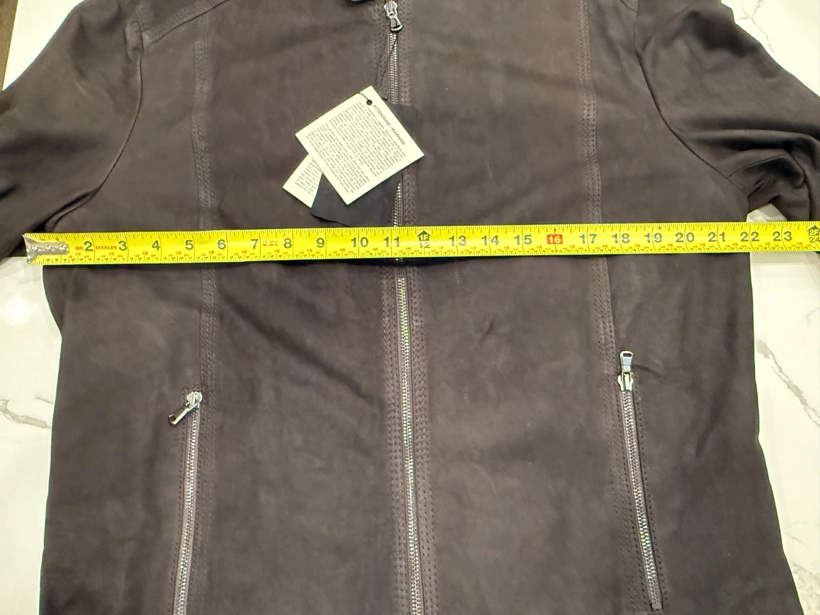 Goat Suede Racer Jacket Custom Made in Italy Chocolate Brown NWT image 3
