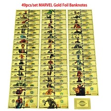49pcs MARVEL Goldfolie Banknote Superhelden Sammler Set | Gold Foil Banknote