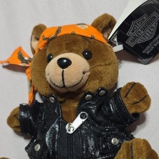 Harley-Davidson Tank Bear Plush Collectible with Jacket and Bandana