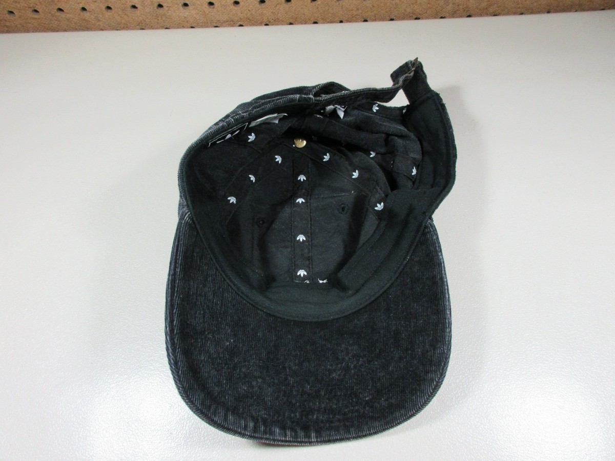 Women’s Adidas Black Distressed Corduroy Cap with Trefoil Logo adidas Originals womens solid charcoal trefoil corduroy  main image 3