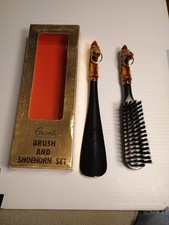 Vintage Grant Co Brush And Shoehorn Set Equestrian Themed Japan