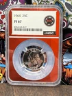 1964 Proof Washington Silver Quarter NGC PF67 RED EDC Edition Slab Proof US Coin