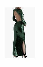 House of cb green sequin dress MAXI dress SIZE XS