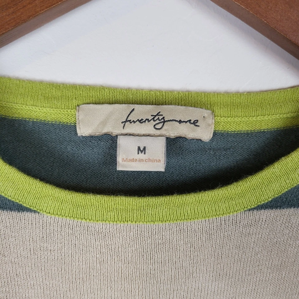 Forever 21 Colorblock Stripe Knit Colorful Sweatshirt Y2K Retro Dopamine Sz M - Image 3 of 4