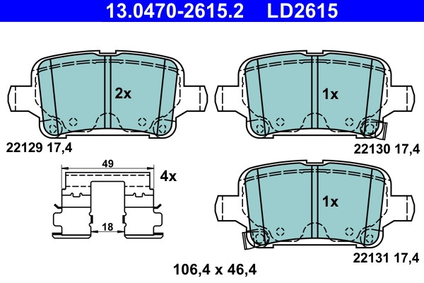 Plaquettes de frein ATE 13.0470-2615.2 pour corriger le manque de mordant OE 13517515