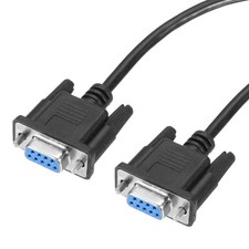 9.8 ft DB9 RS232 Serial Extension, Female to Female Null Modem, Hand Shaking