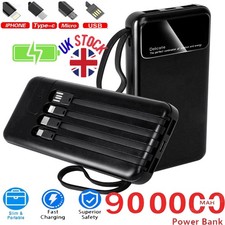90000000mah Power Bank USB-C Pack Backup Battery Fast Charger For Mobile Phone