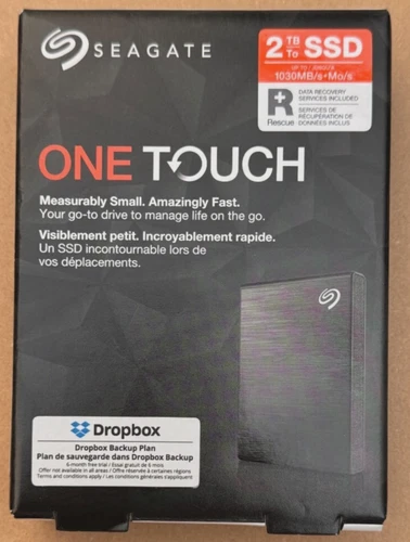 SEAGATE ONE TOUCH 2TB HIGH SPEED PORTABLE SSD DISK DRIVE - NEW BOXED