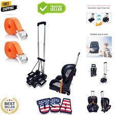 Car Seat Travel Cart for Airport, Foldable Car Seat Dolly  Roller, 90lbs Cap...