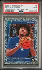 2022 PANINI CHRONICLES DRAFT PICKS DONRUSS RR PULSAR #5 SHAEDON SHARPE PSA 9