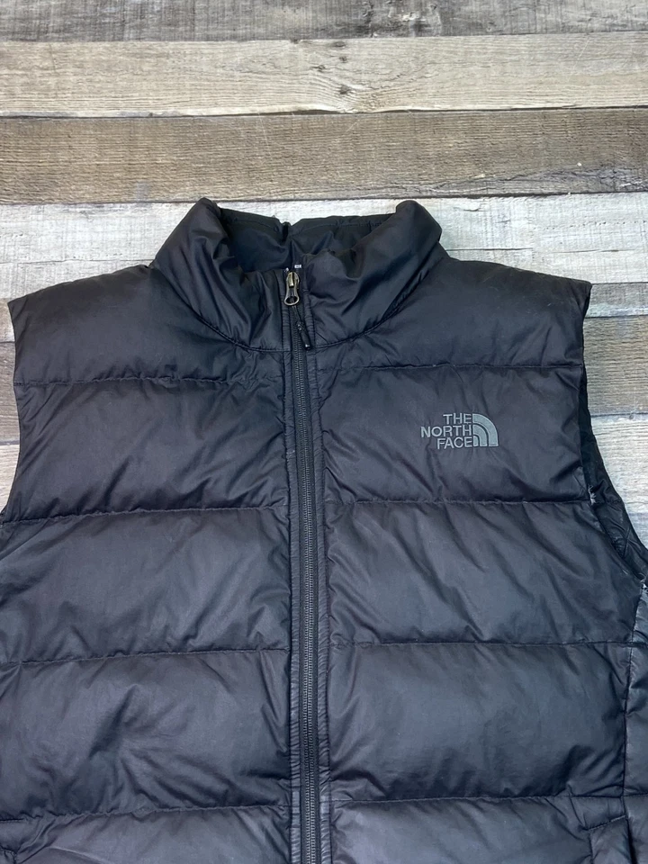 The North Face Vest Mens Large Black Jacket 550 Down Puffer Coat Flawed Worn - Image 2 of 4