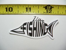 I LOVE FISHING FISH LETTERING SMALL STICKER DECAL SPORTS OUTDOOR LIFE HOBBY