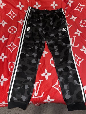 BAPE X adidas adicolor Track Pants Black Cinder Size L Large