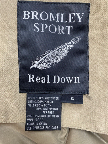 Women's Bromley Sport Down Coat with Raccoon Fur Trim Hood Size S Fits Like M/L - Picture 12 of 14