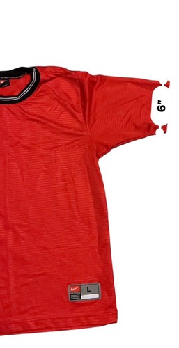 Vintage Nike Men's Shirt Large red USA Made Soccer Jersey Training Y2K Read - Picture 4 of 14