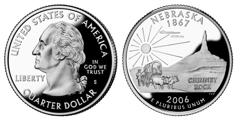 SILVER 2006 S GEM BU PROOF NEBRASKA STATE QUARTER  UNCIRCULATED PF COIN #3986