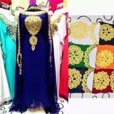 Women Hand Work Dubai Farasha New Kaftan Gown Abaya Long Moroccan Dress Stylish