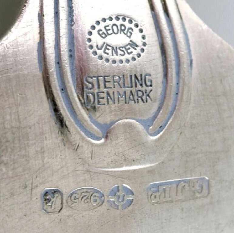 Antiguo tenedor de almuerzo danés Georg Jensen en plata de ley. 3 piezas Foto 4 de 4