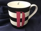 KATE SPADE LENOX red letter day LETTER D mug WICKFORD never used NEW black white — photo 1