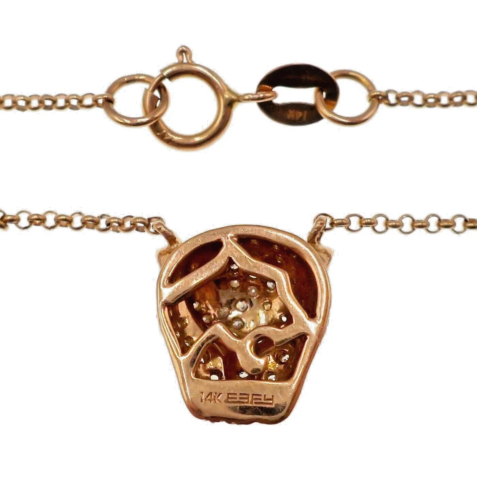 Collar pantera EFFY 14k diamante rosa macizo y esmalte negro 18 pulgadas Foto 4 de 4