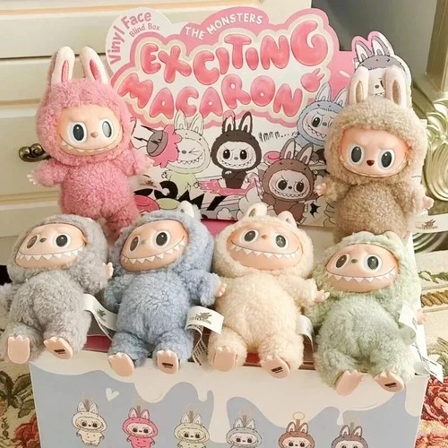 LABUBU The Monsters Etciting Macaron Plush Doll Figure Keychain Toy