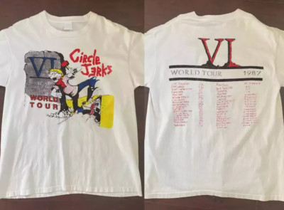 Circle Jerks tour 1987 graphic white 2 side shirt