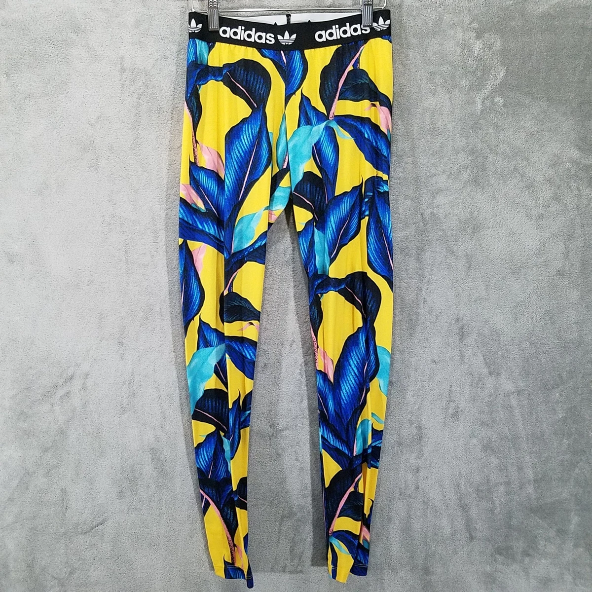 Adidas Originals Leggings Womens Small Leaf Allover Print Farm Rio Brazil