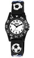 Kinder Armbanduhr Jungen Fussball Uhr Boy Analog Watch Silikonband Schwarz Qbos