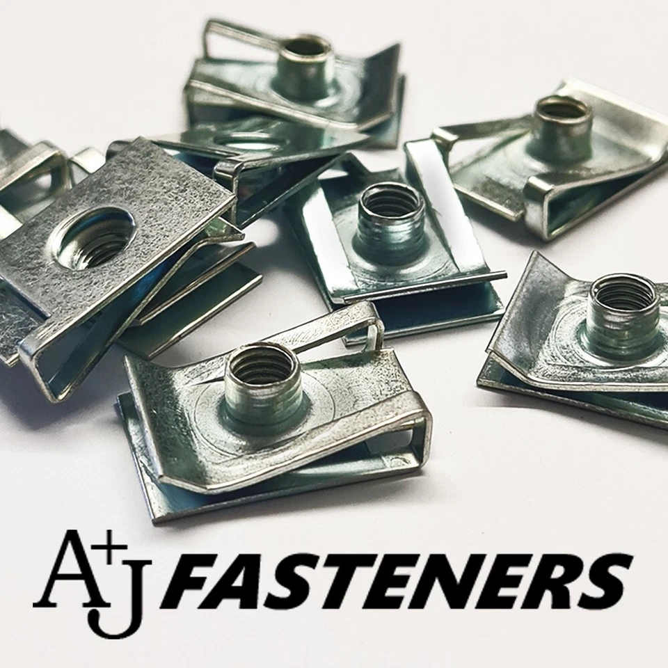 A & J FASTENERS M4 M5 M6 M8 Spire Clips Lug Nuts Chimney U Nuts Fixings Panel Speed Fasteners