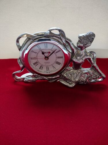 Vintage Seagull Canada 1991 Solid Pewter Quartz Alarm Clock. Seated Ballerina!!! - Picture 1 of 8