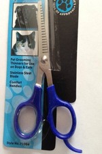 Grooming Pet Hair Thinner Scissors 6" Dog Or Cat Assorted Colors Stainless Blade