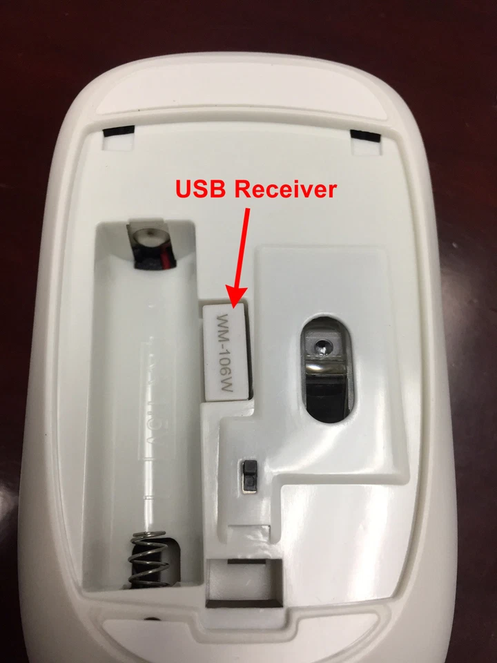 Ratón óptico inalámbrico inalámbrico de 2,4 GHz Ratones Receptor USB para PC Laptop Blanco Foto 2 de 4