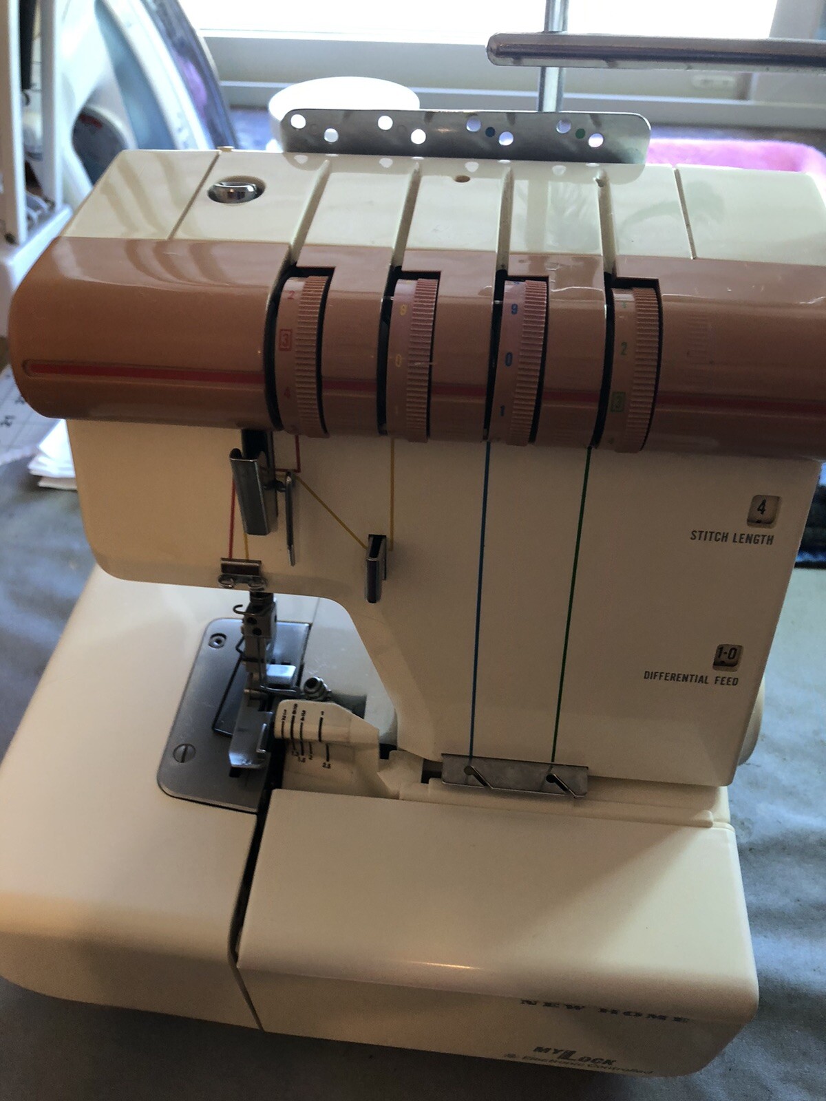 Serger Sewing Machine New Home My Lock 334D Foot Pedal Manual Tested