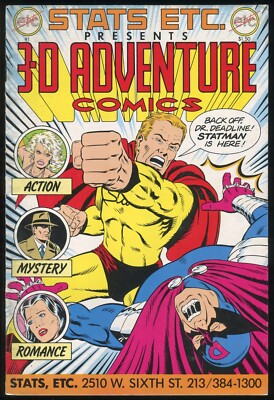 3-D Adventure Comics + 3D Glasses Stats Etc Three Dimensional Superhero Ray Zone