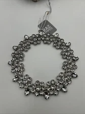 Raz Imports Sparkling Silver Wreath Ornament 6”  New