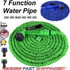 Expandable Magic Garden Hose Pipe Anti Kink With 7 Function Water Spray Gun