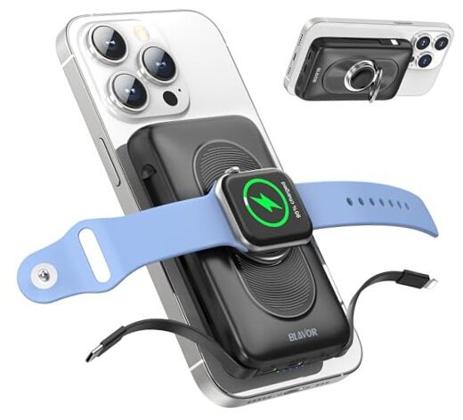 MagSafe Portable Charger - 10000mAh Magnetic Wireless Power Bank in Black