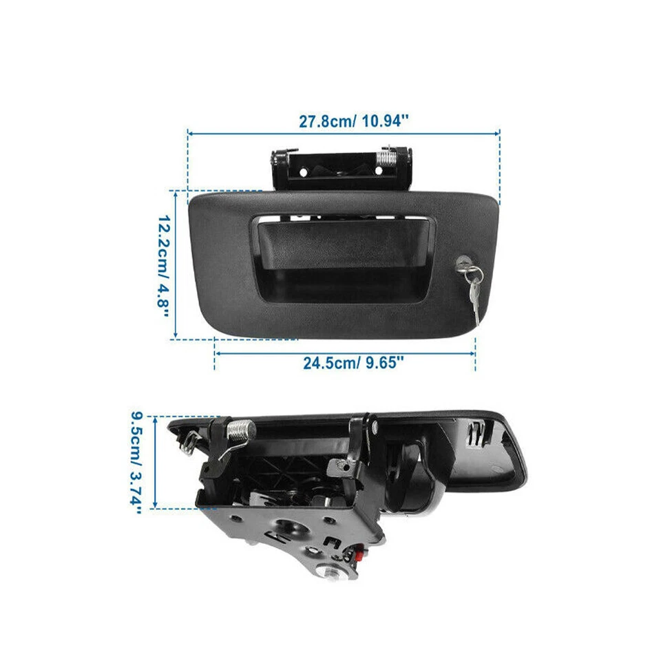 Black Tailgate Lock Kit 22755305 for 2007-2014 Chevrolet Silverado GMC Sierra - Image 2 of 4